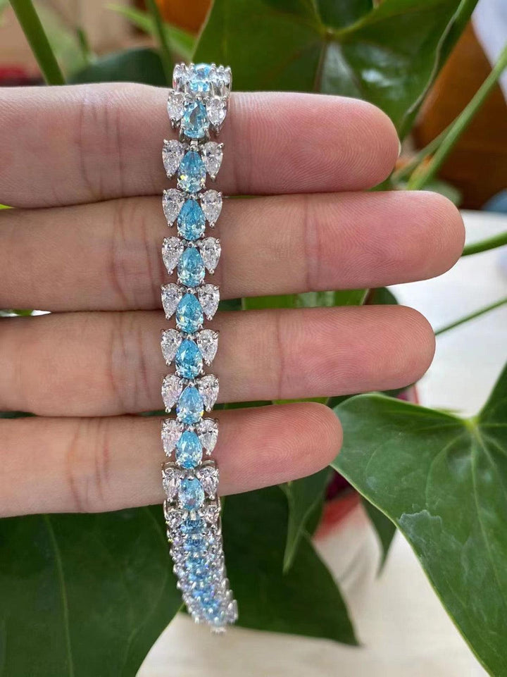 Aqua Teardrop Tennis Bracelet