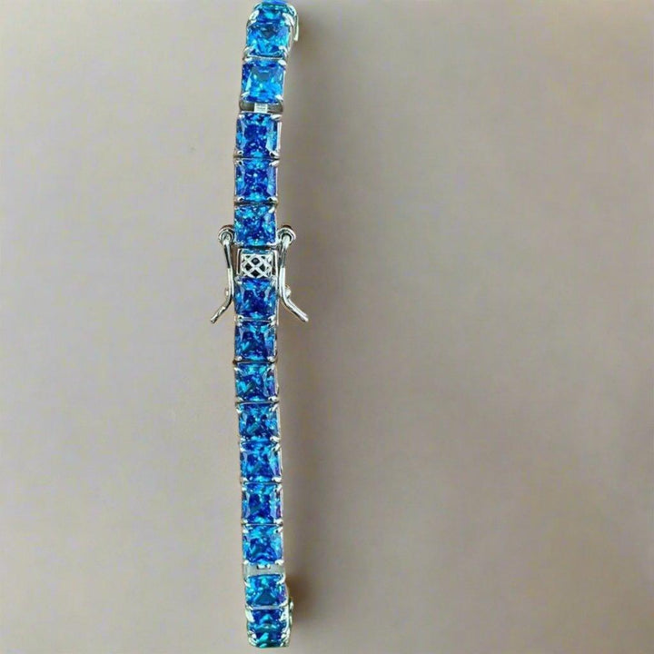 Brilliant Blue Crystal Tennis Bracelet