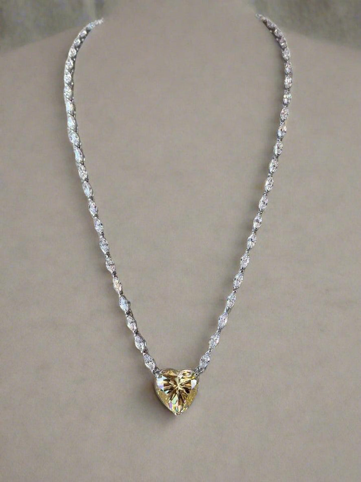 Champagne Heart Tennis Necklace