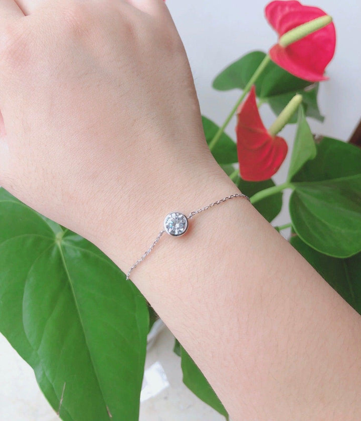 Constellation - Dainty Pave Disc Bracelet
