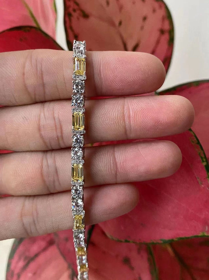 Elegant  Yellow  Tennis Bracelet