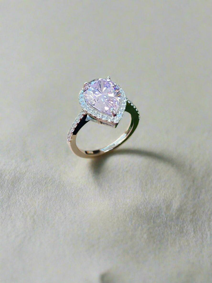 Radiant Yellow Pear Solitaire Ring - Vintage-Inspired Setting