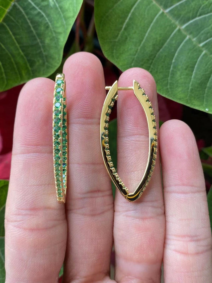 Contemporary Open Oval Hoop Earrings
