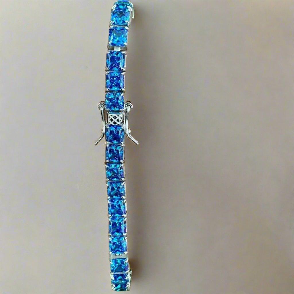 Brilliant Blue Crystal Tennis Bracelet