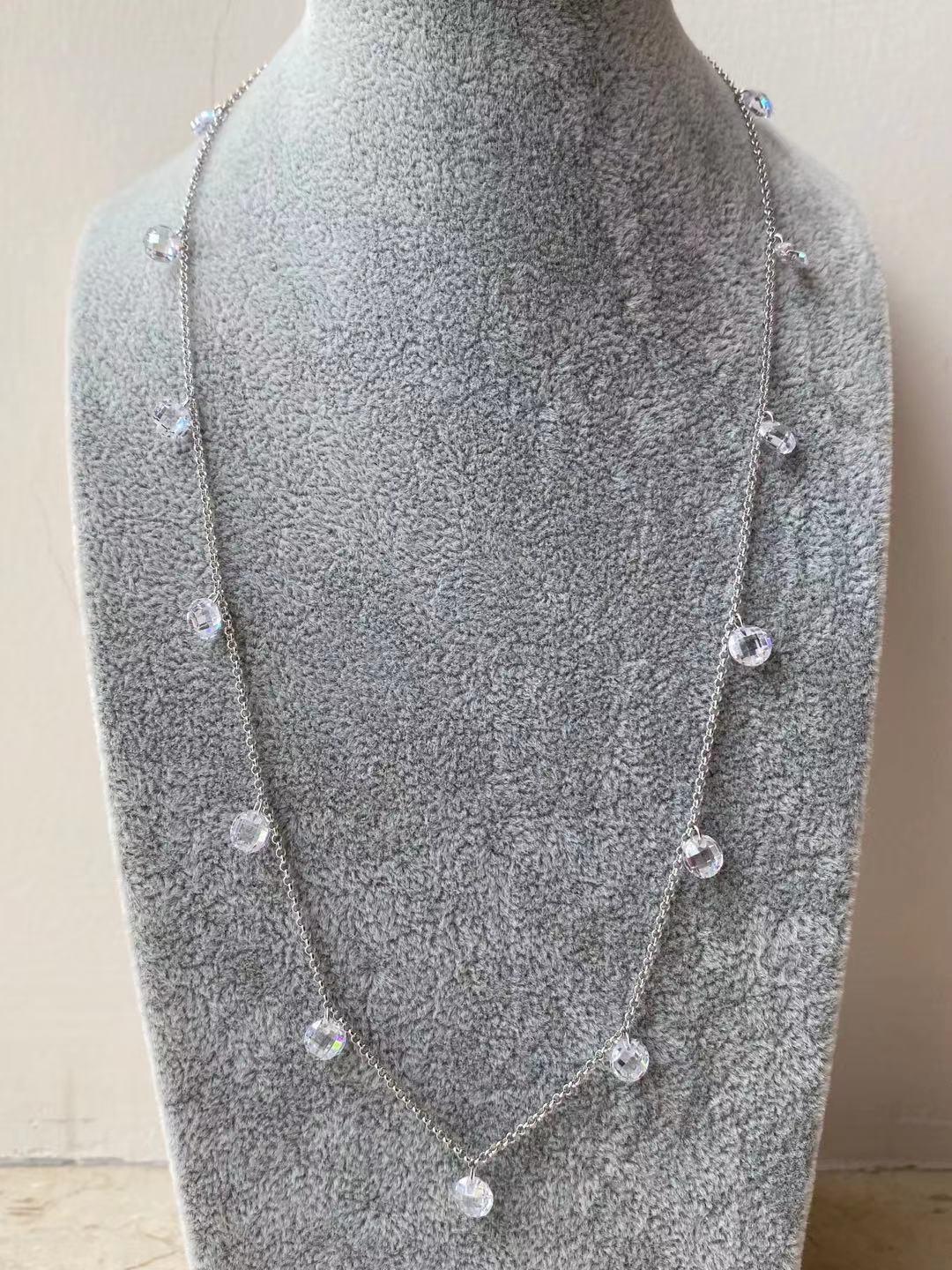 Crystal Elegance Station Necklace - Timeless Minimalist Sparkle