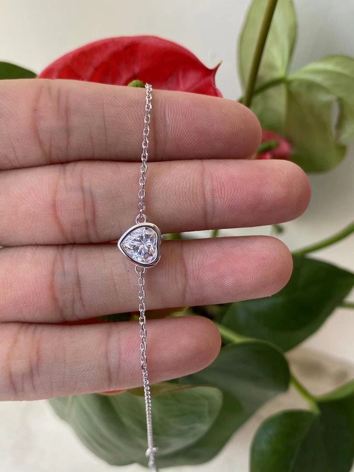Crystal Heart Charm Bracelet