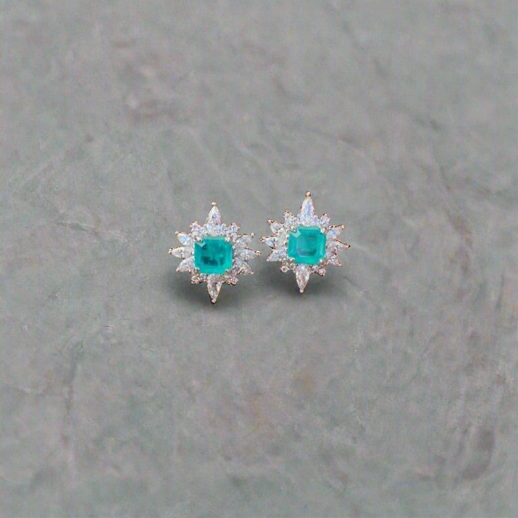 Dainty Blue Flower Stud Earrings