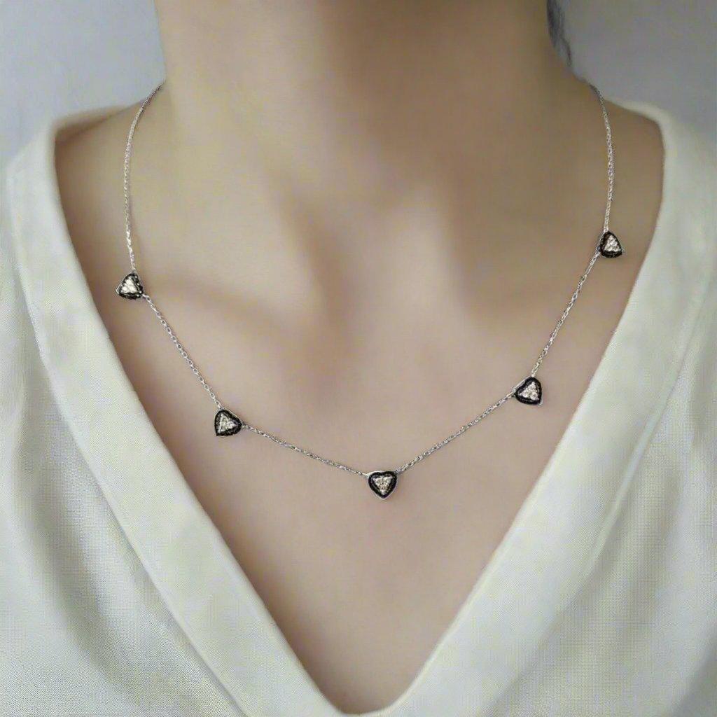 Dainty Triangle Crystal Station Necklace