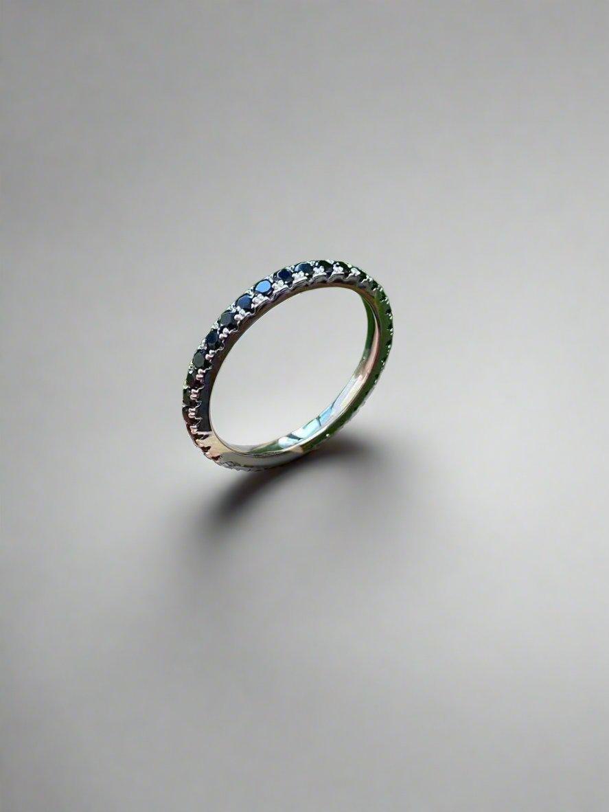 Delicate Black Crystal Eternity Band 