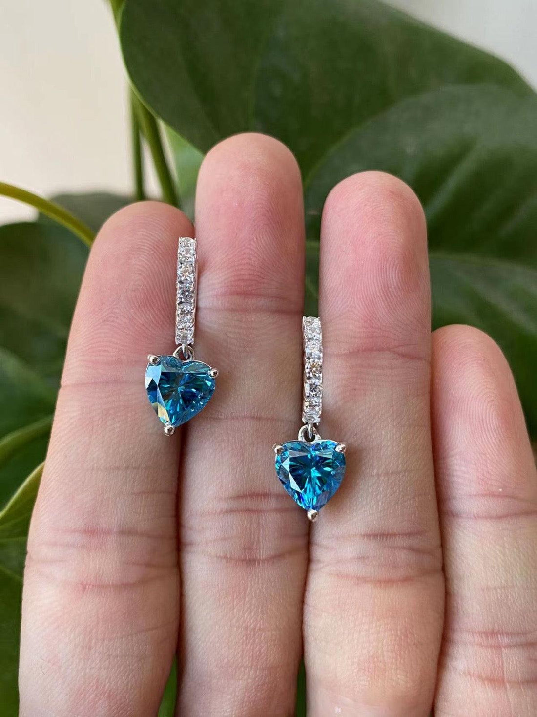 Delicate Blue Crystal Drop Earrings 
