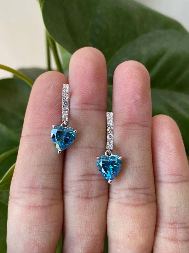 Delicate Blue Crystal Drop Earrings 