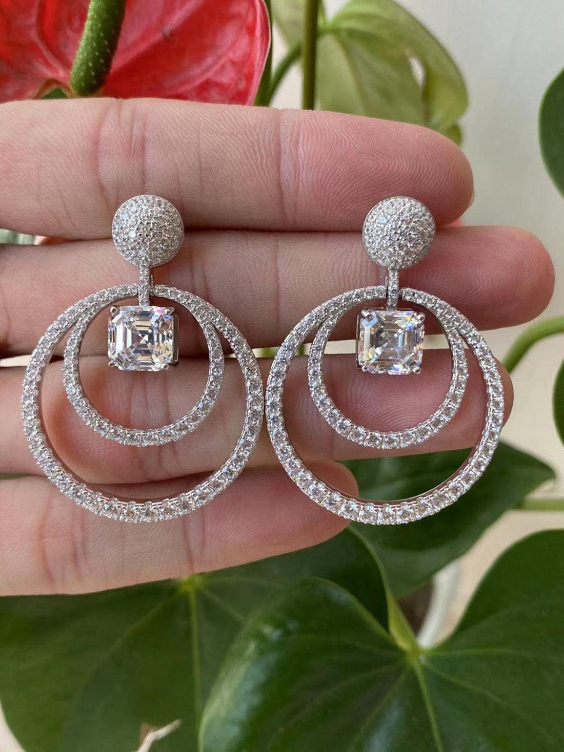 Double Halo Orbit Earrings