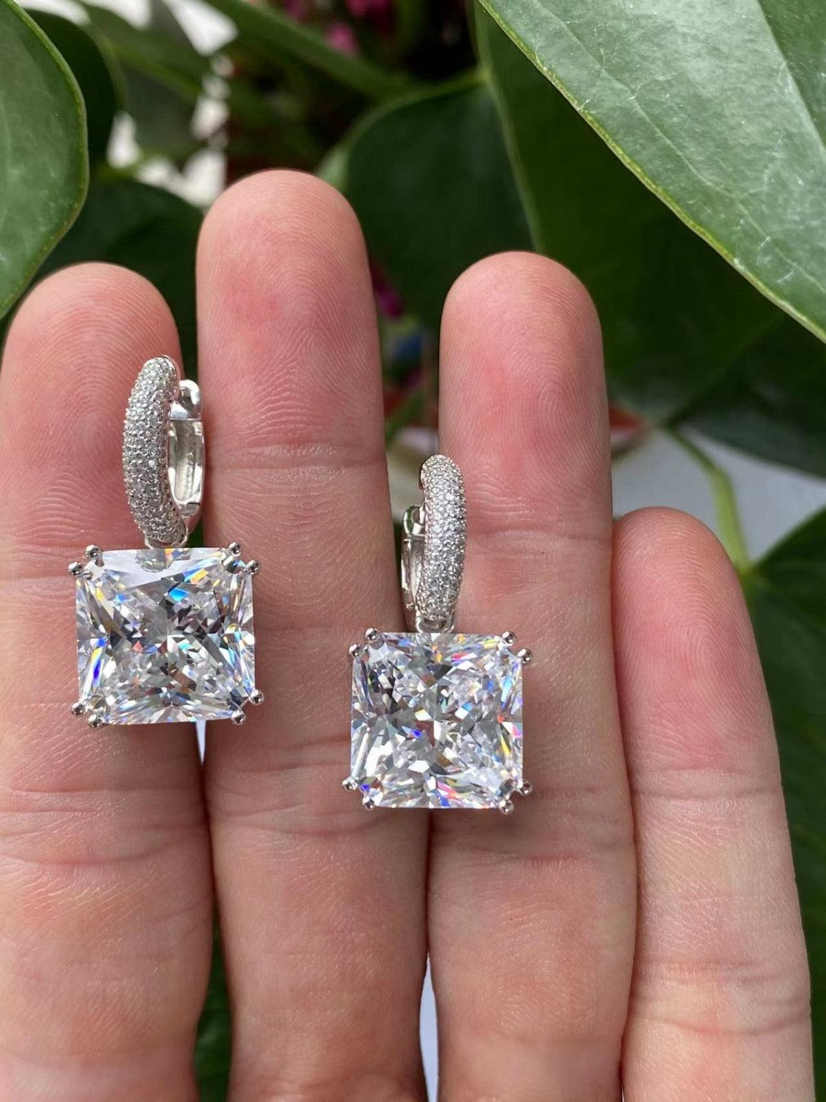 Dramatic Crystal Drop Earrings with Pavé Hook