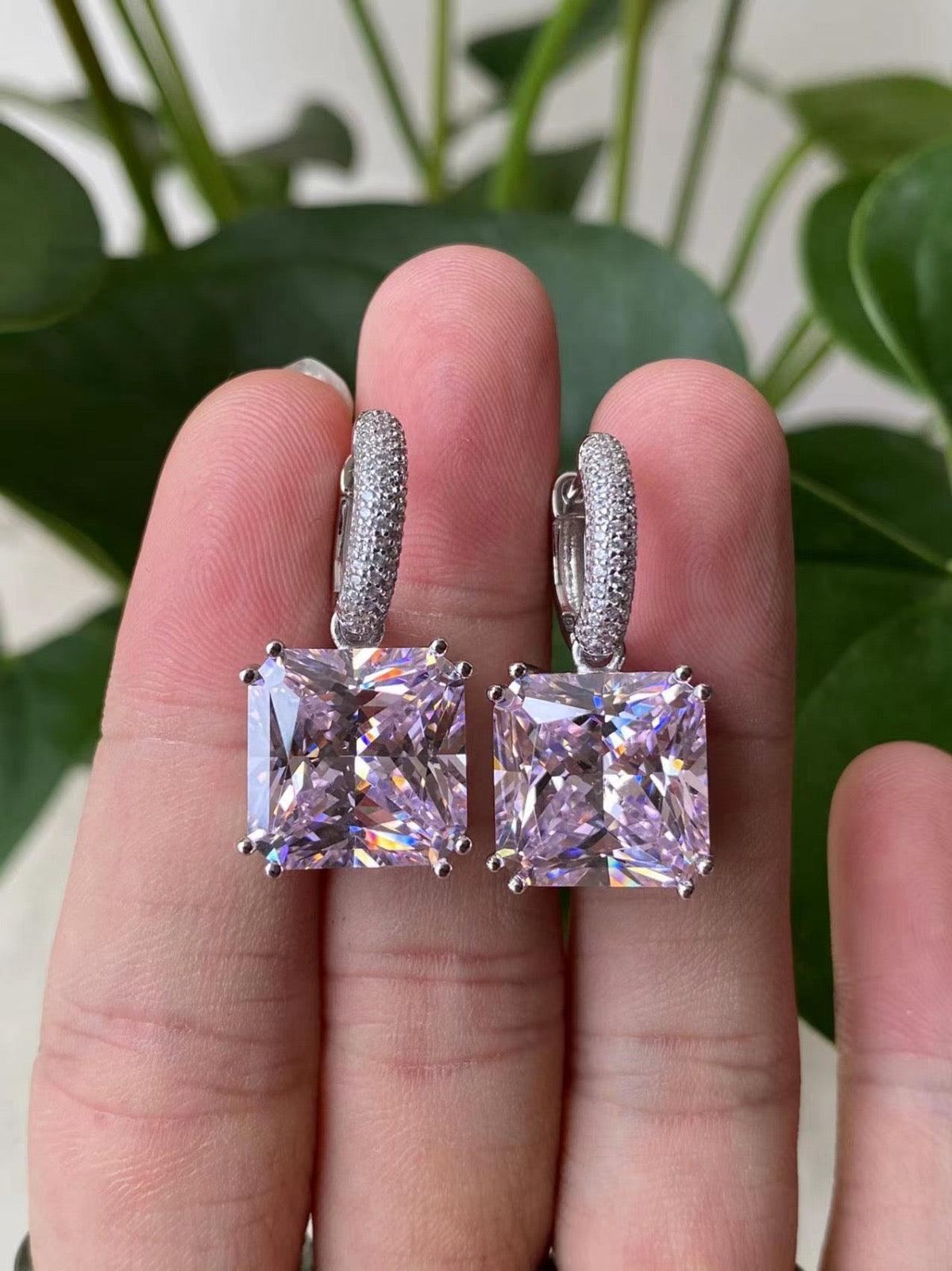Dramatic Crystal Drop Earrings with Pavé Hook