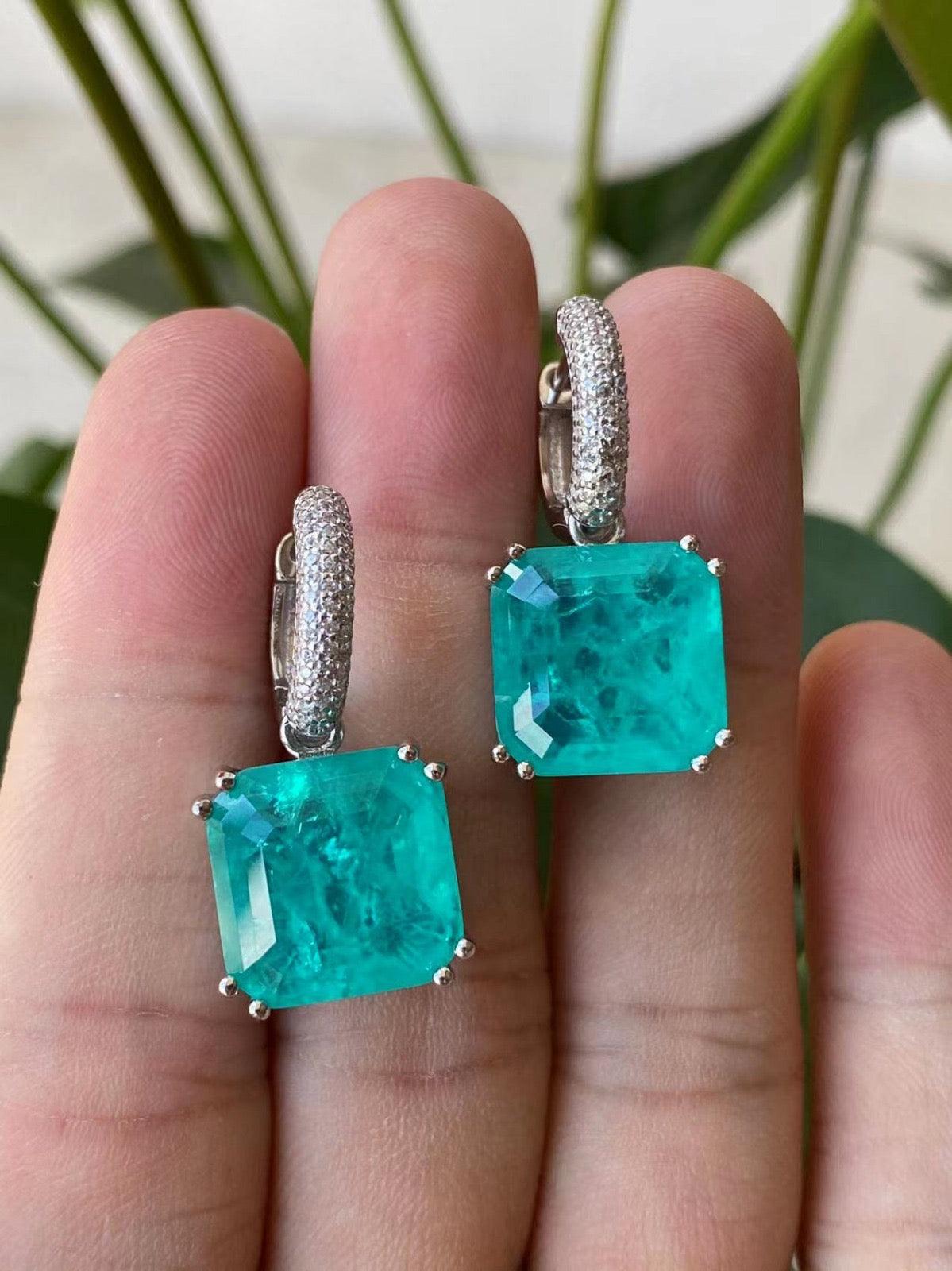 Dramatic Crystal Drop Earrings with Pavé Hook