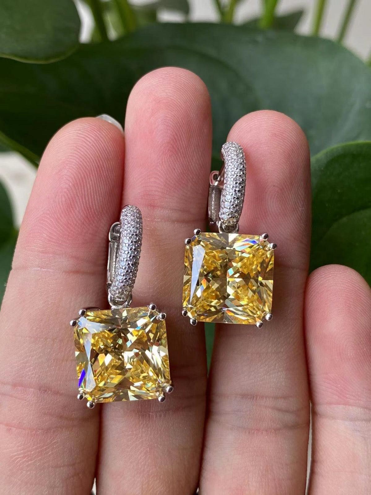 Dramatic Crystal Drop Earrings with Pavé Hook