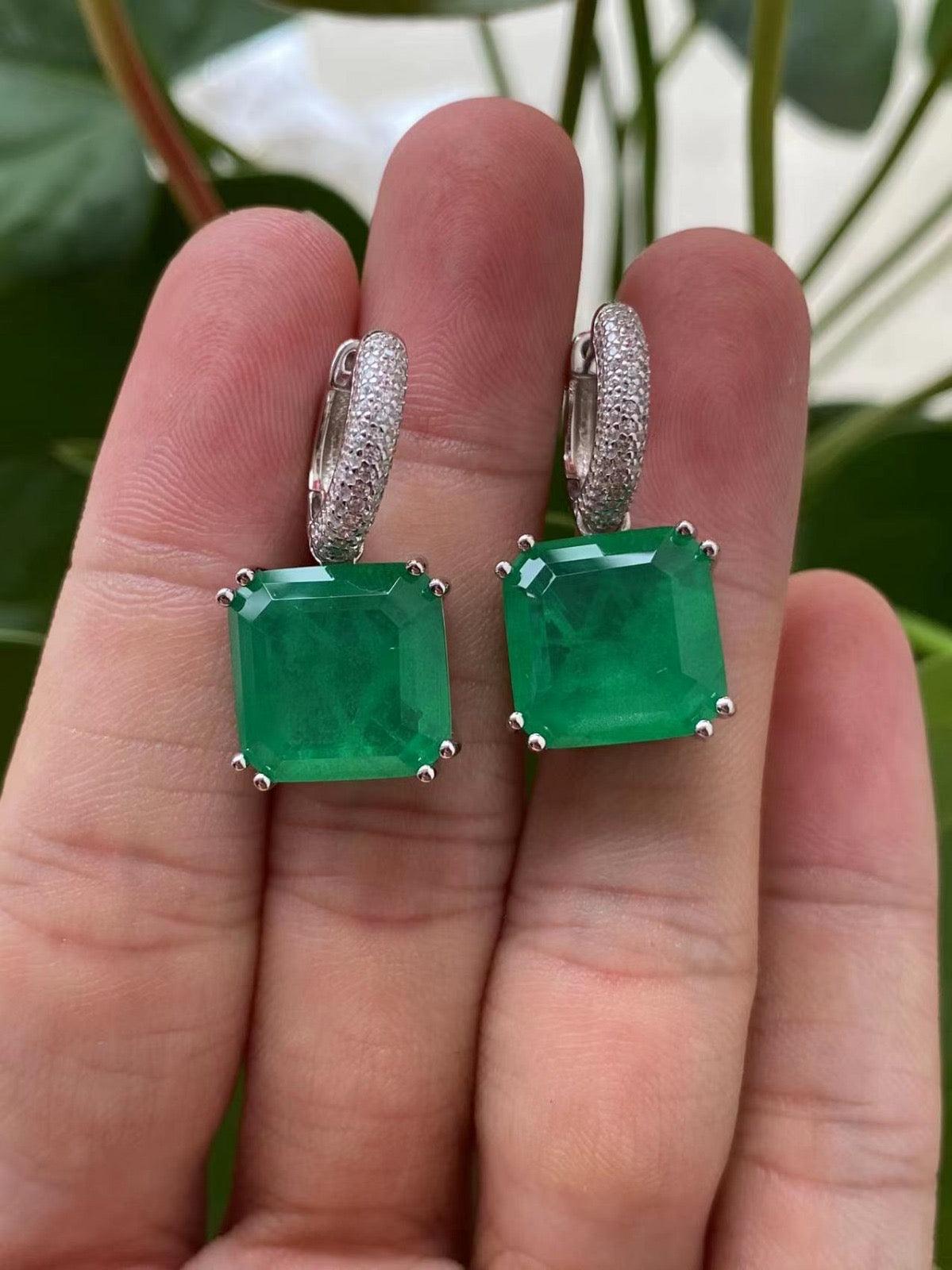 Dramatic Crystal Drop Earrings with Pavé Hook