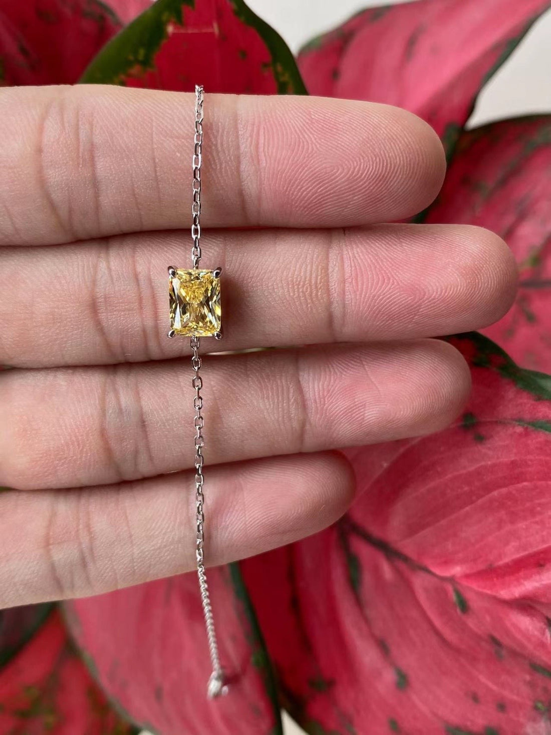 Elegant Citrine Chain Bracelet 