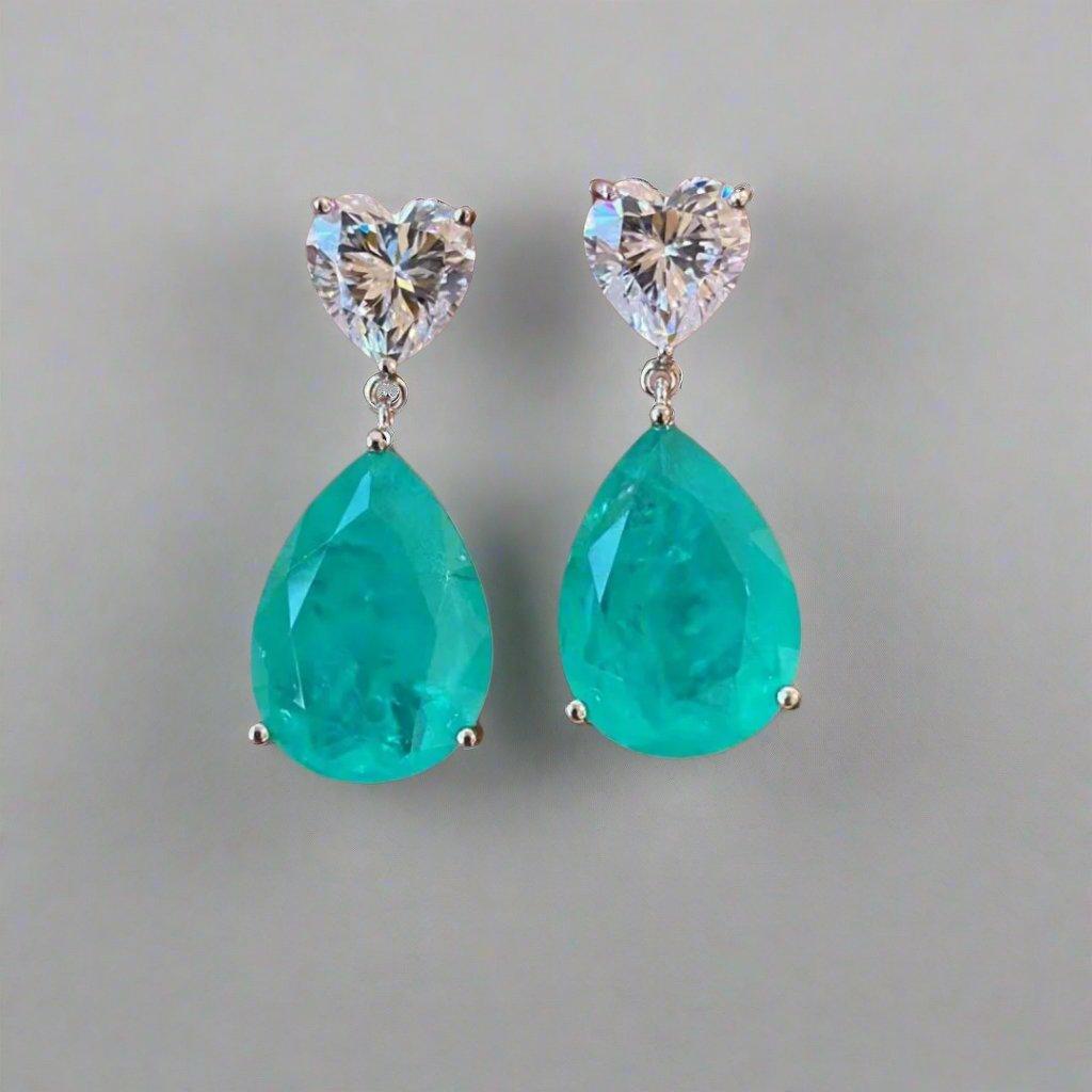 Emerald Green Crystal Drop Earrings