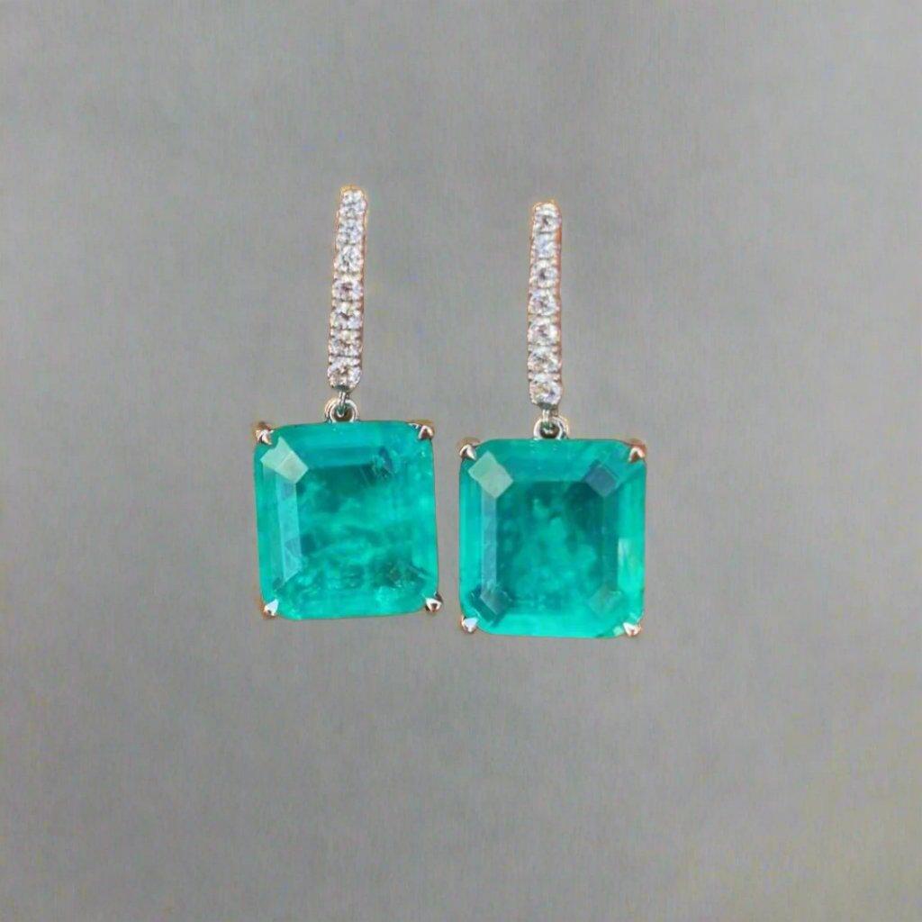 Emerald Crystal Drop Earrings