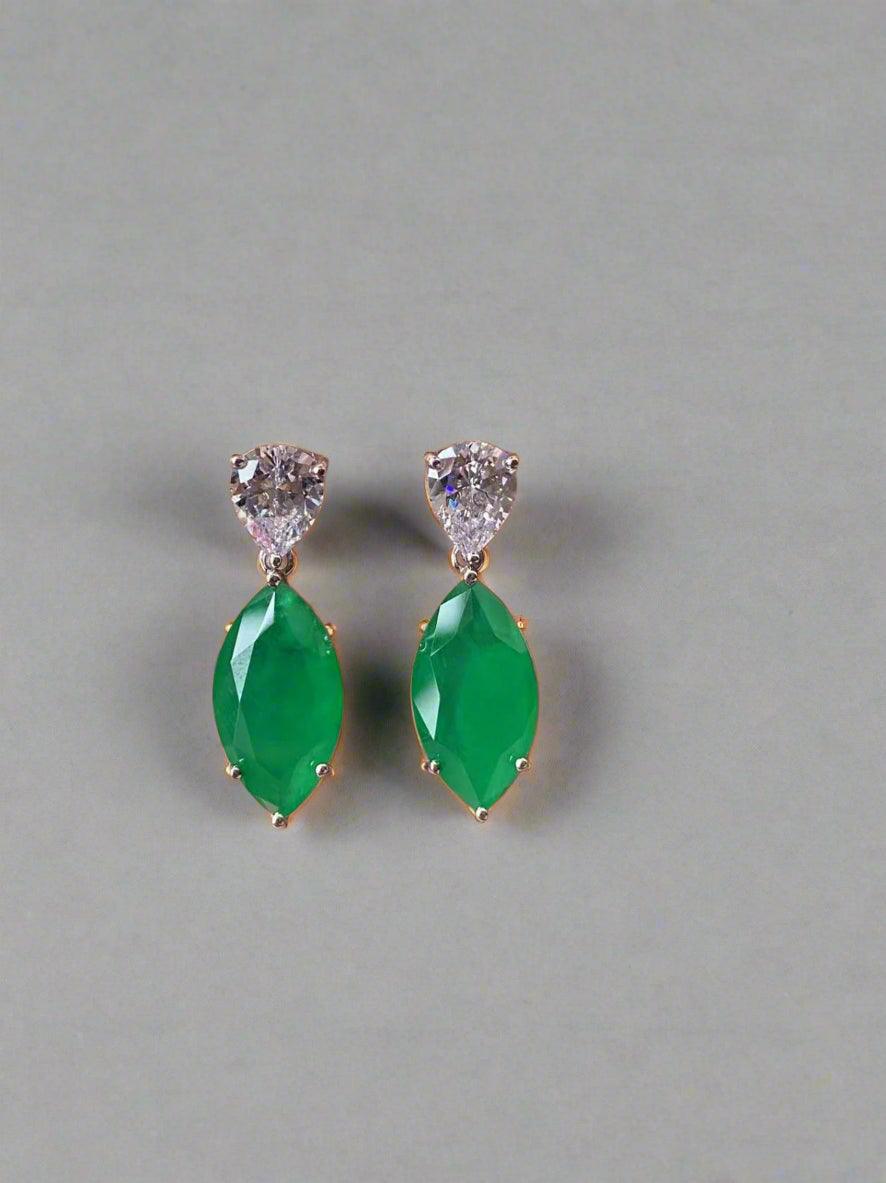 Emerald Marquise Drop Earrings