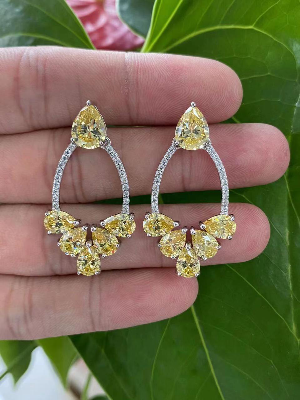 Emerald Green Crystal Teardrop Hoop Earrings