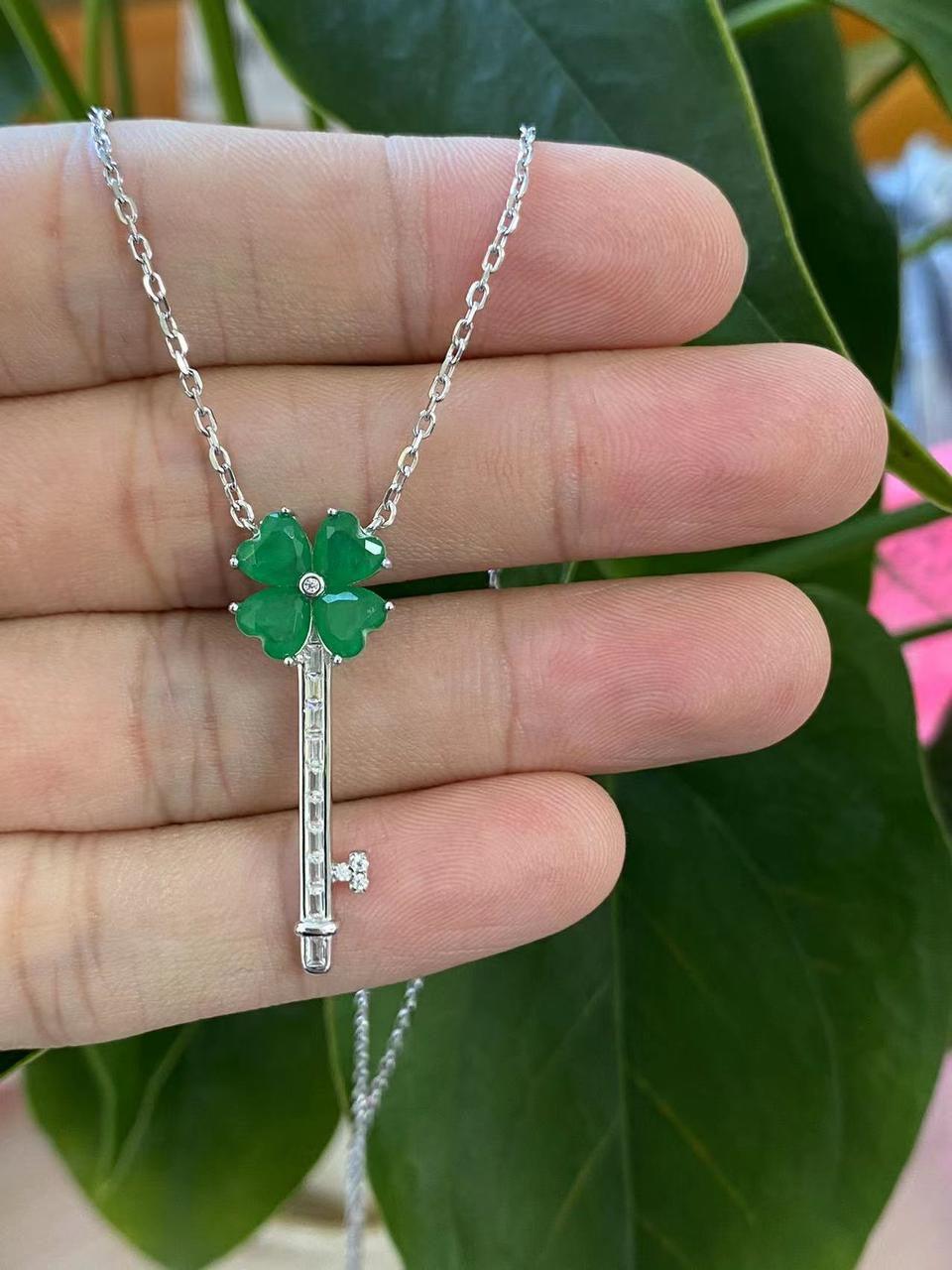 Enchanting  Blue Crystal Key Necklace