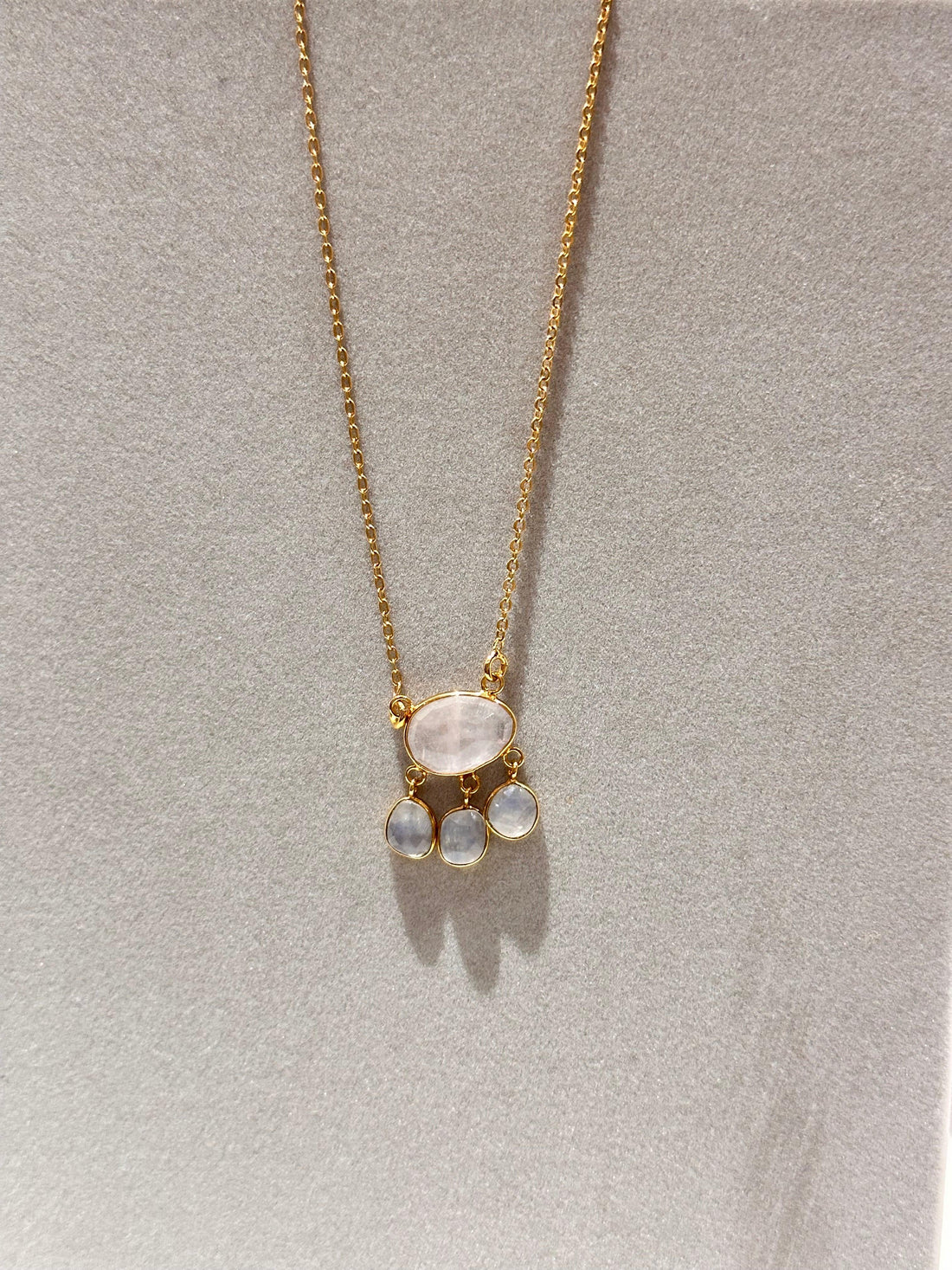 Ethereal Moonstone Cascade Necklace