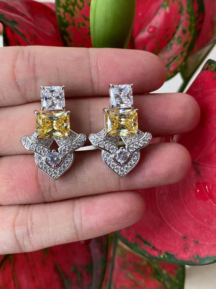Luxury Square Crystal Drop Earrings