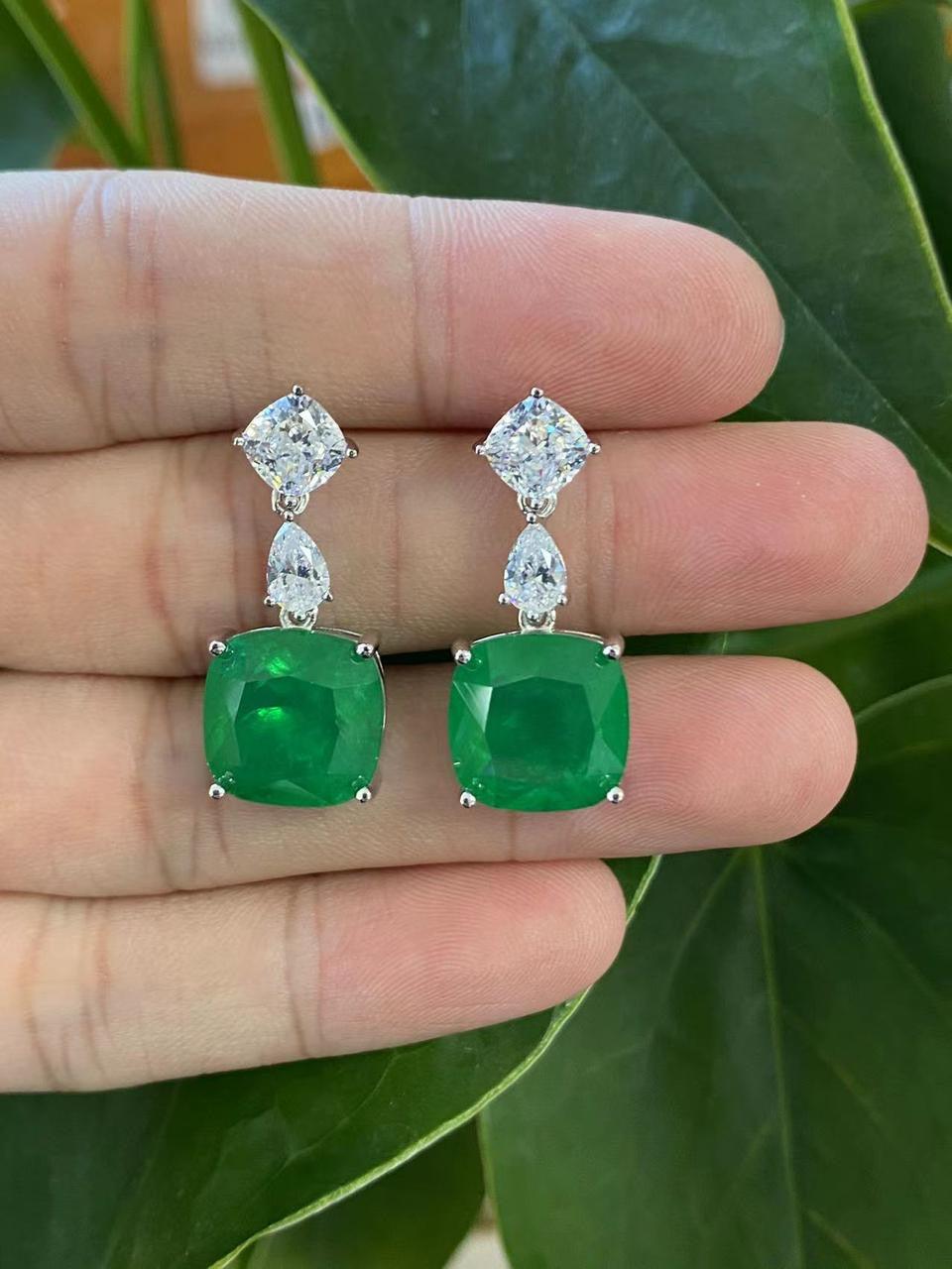 Luxury Triple-Drop Cushion Cut Crystal Earrings