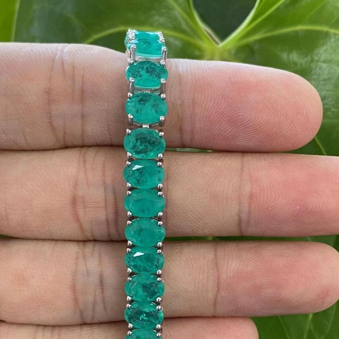 Luxury Emerald Green Crystal Tennis Bracelet