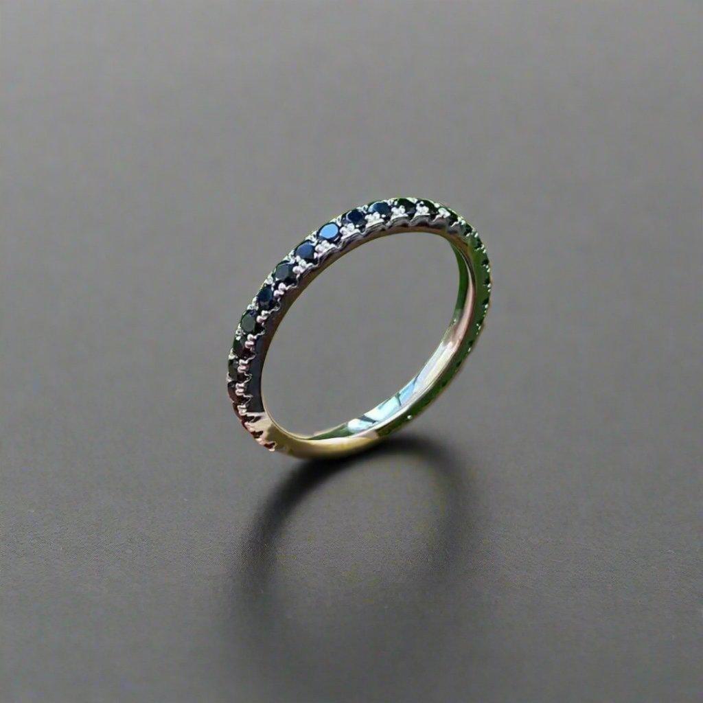 Delicate Black Crystal Eternity Band