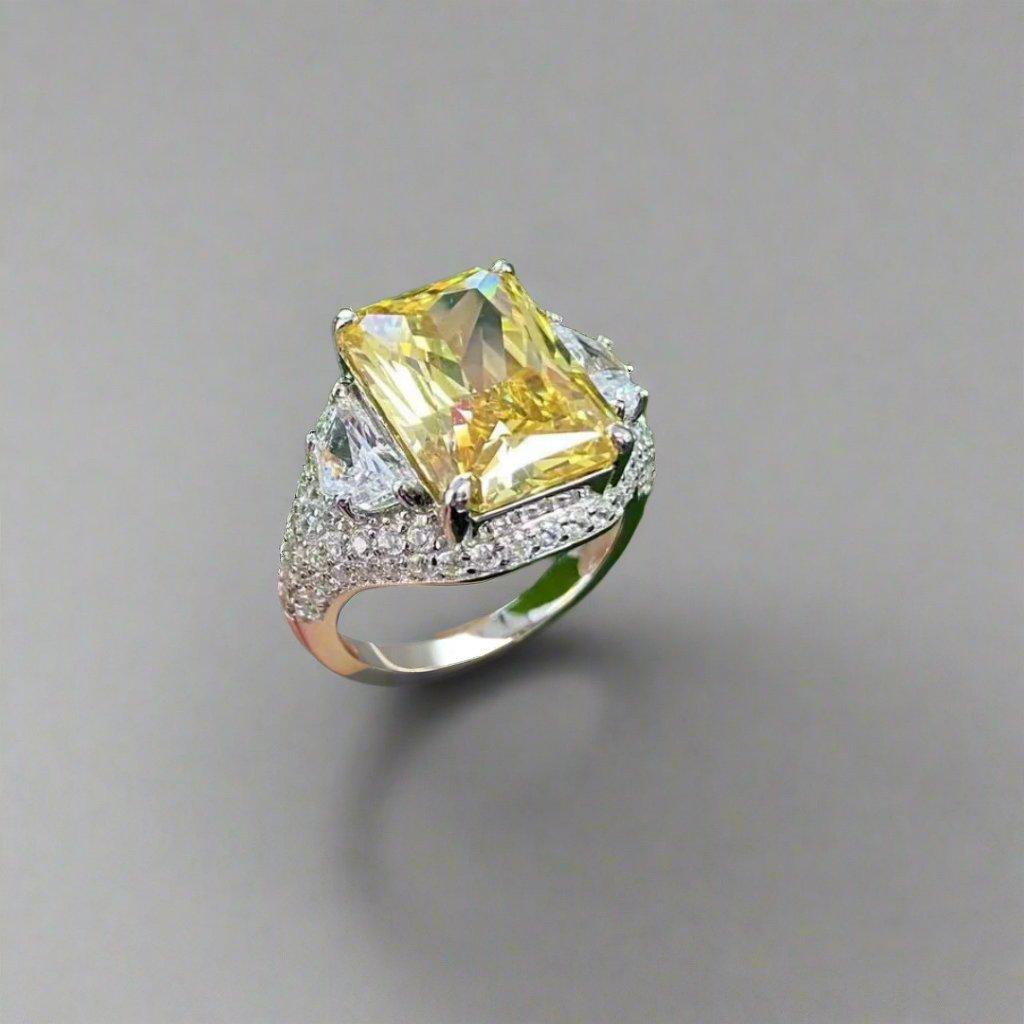 Luxury Square Crystal Ring - Art Deco Inspired