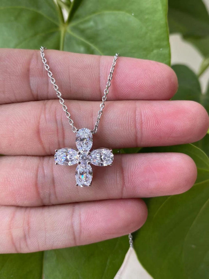 Radiant Crystal Flower Pendant Necklace