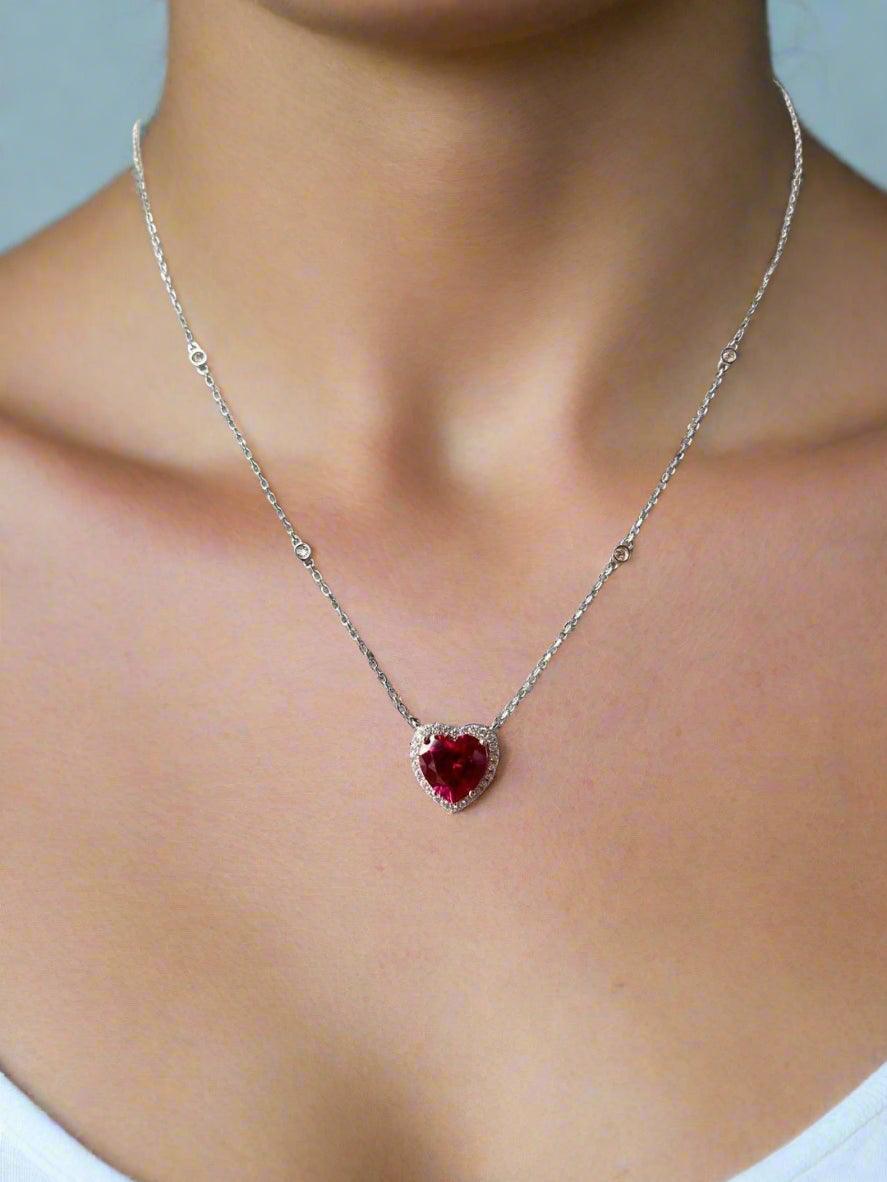 Radiant Heart Crystal Pendant Necklace