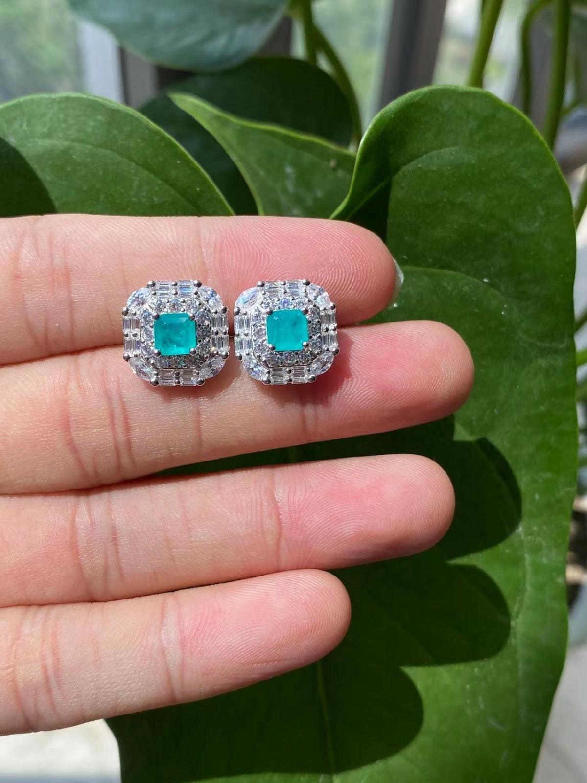 Square Halo Stud Earrings