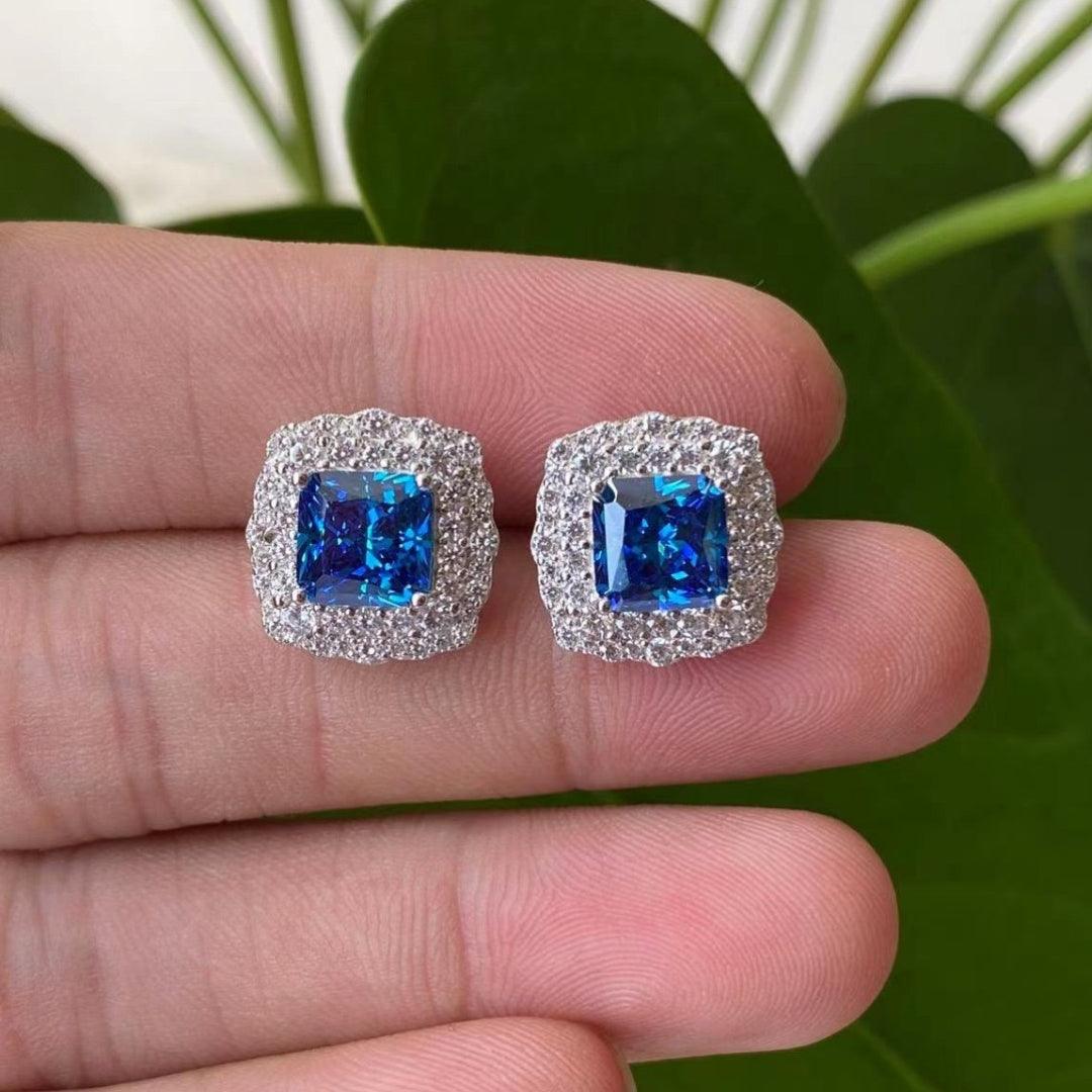 Square Halo Stud Earrings