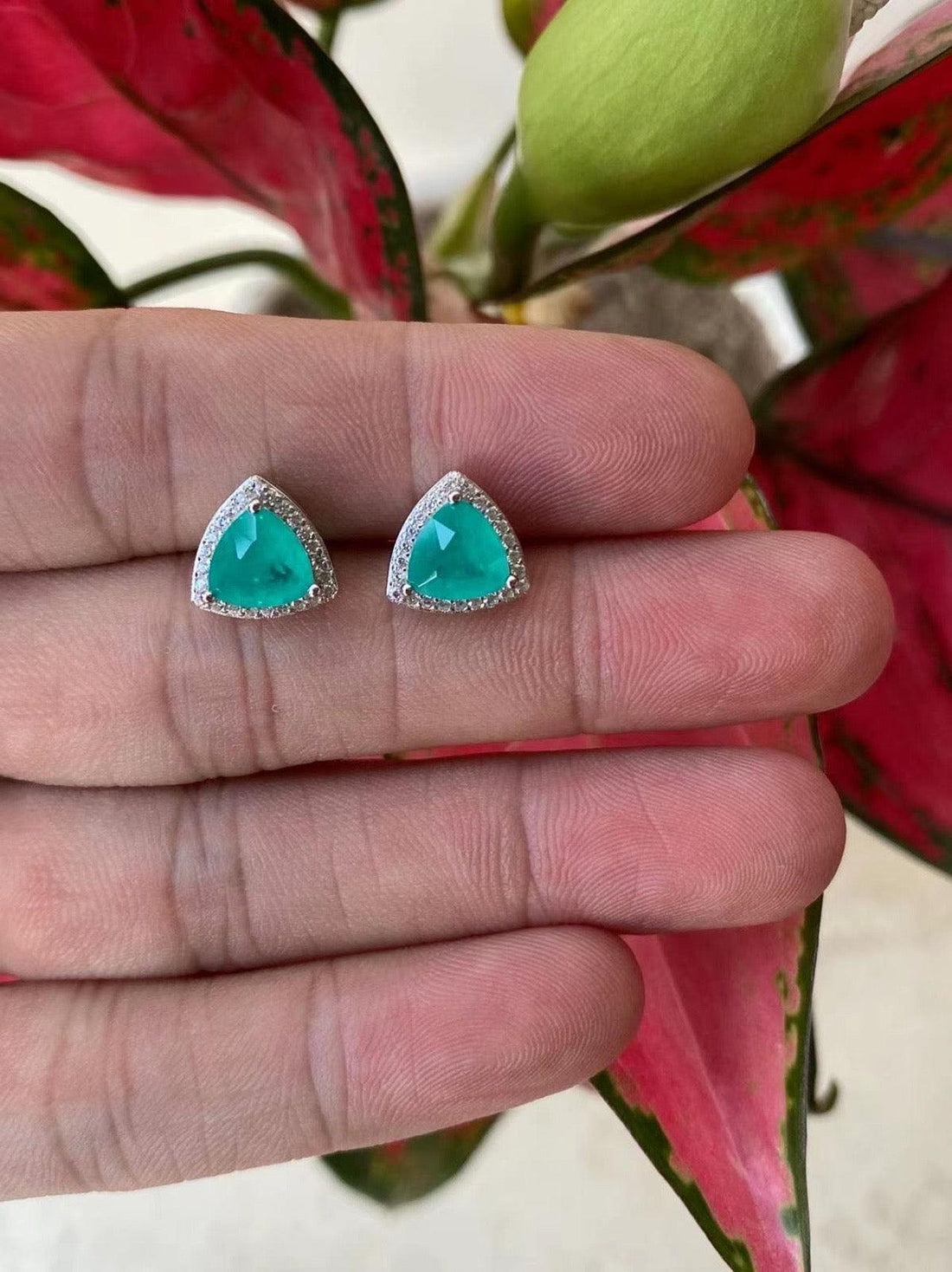 Turquoise Triangle Stud Earrings