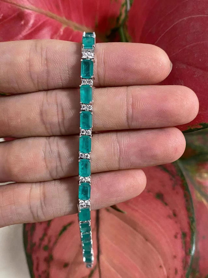 Turquoise and White Tennis Bracelet 