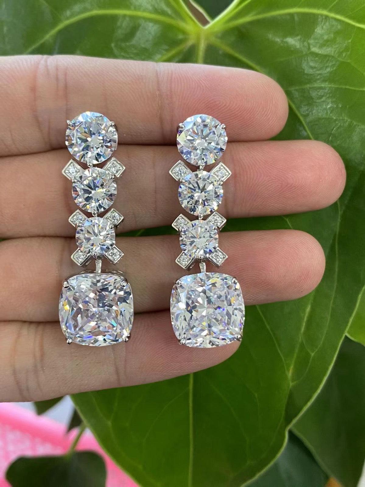 Luxury Triple-Tier Crystal Drop Earrings