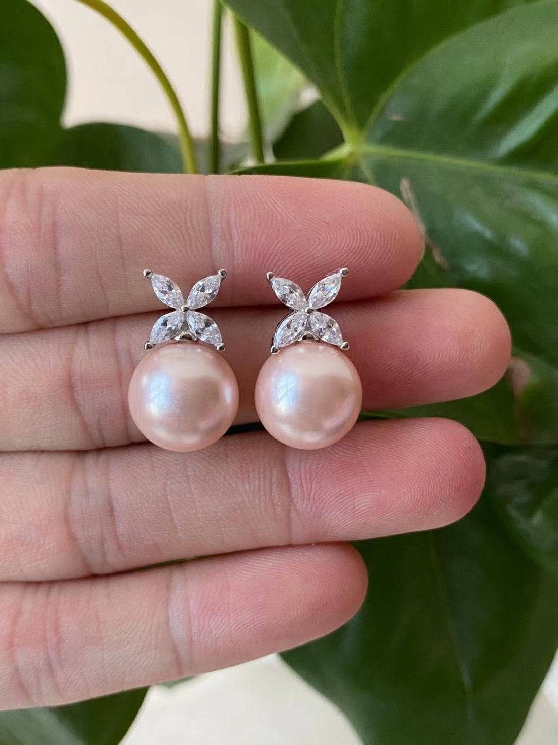 Pearl Drop Butterfly Earrings