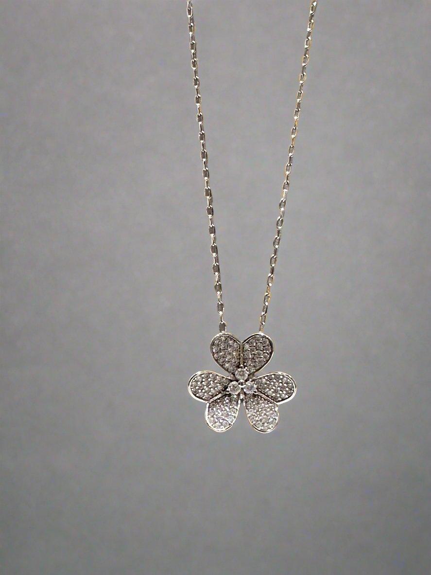 Crystal Daisy Flower Pendant Necklace