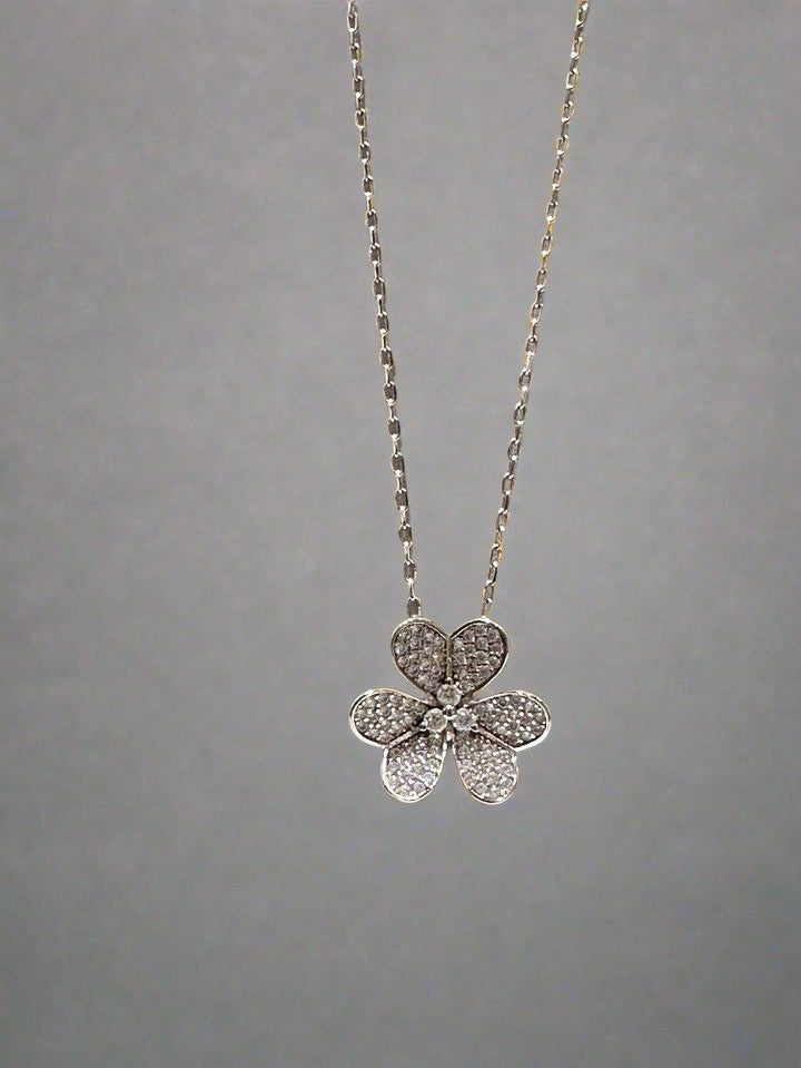 Crystal Daisy Flower Pendant Necklace