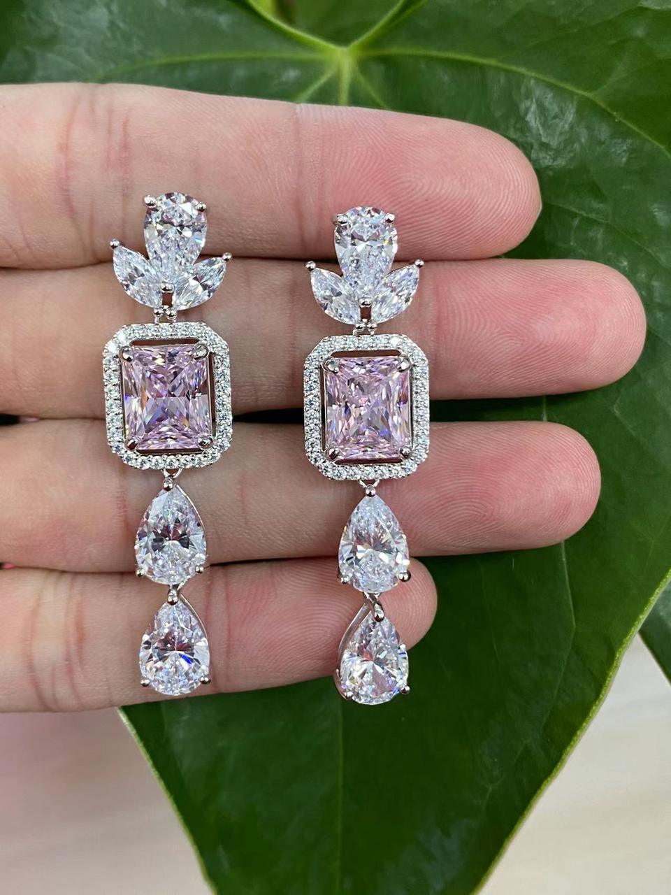 Luxury Emerald Green Crystal Linear Drop Earrings