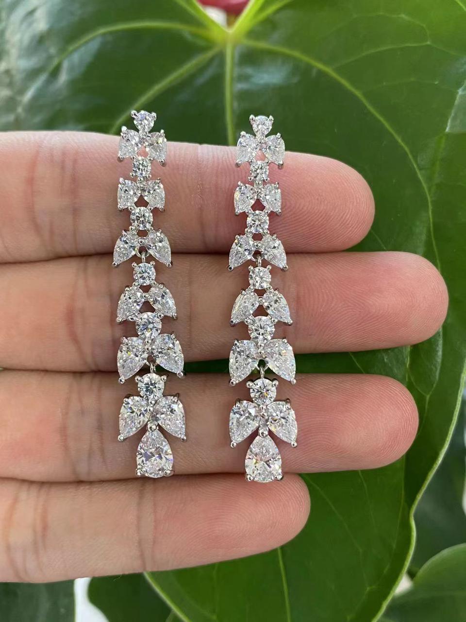 Luxury Canary Yellow Crystal Cascade Drop Earrings