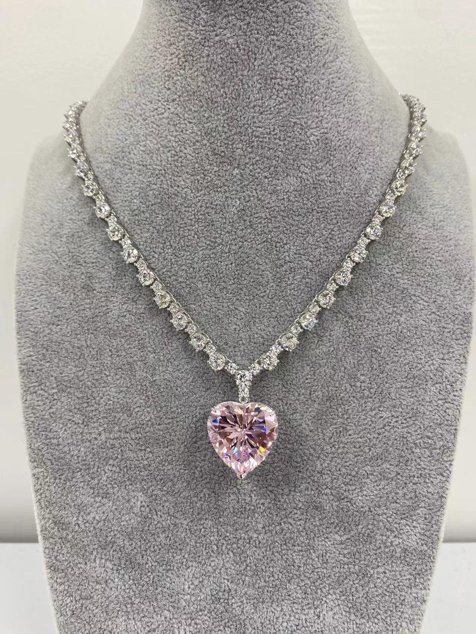 Ocean Heart Crystal Tennis Necklace