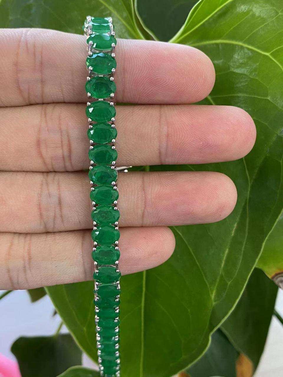 Luxury Emerald Green Crystal Tennis Bracelet