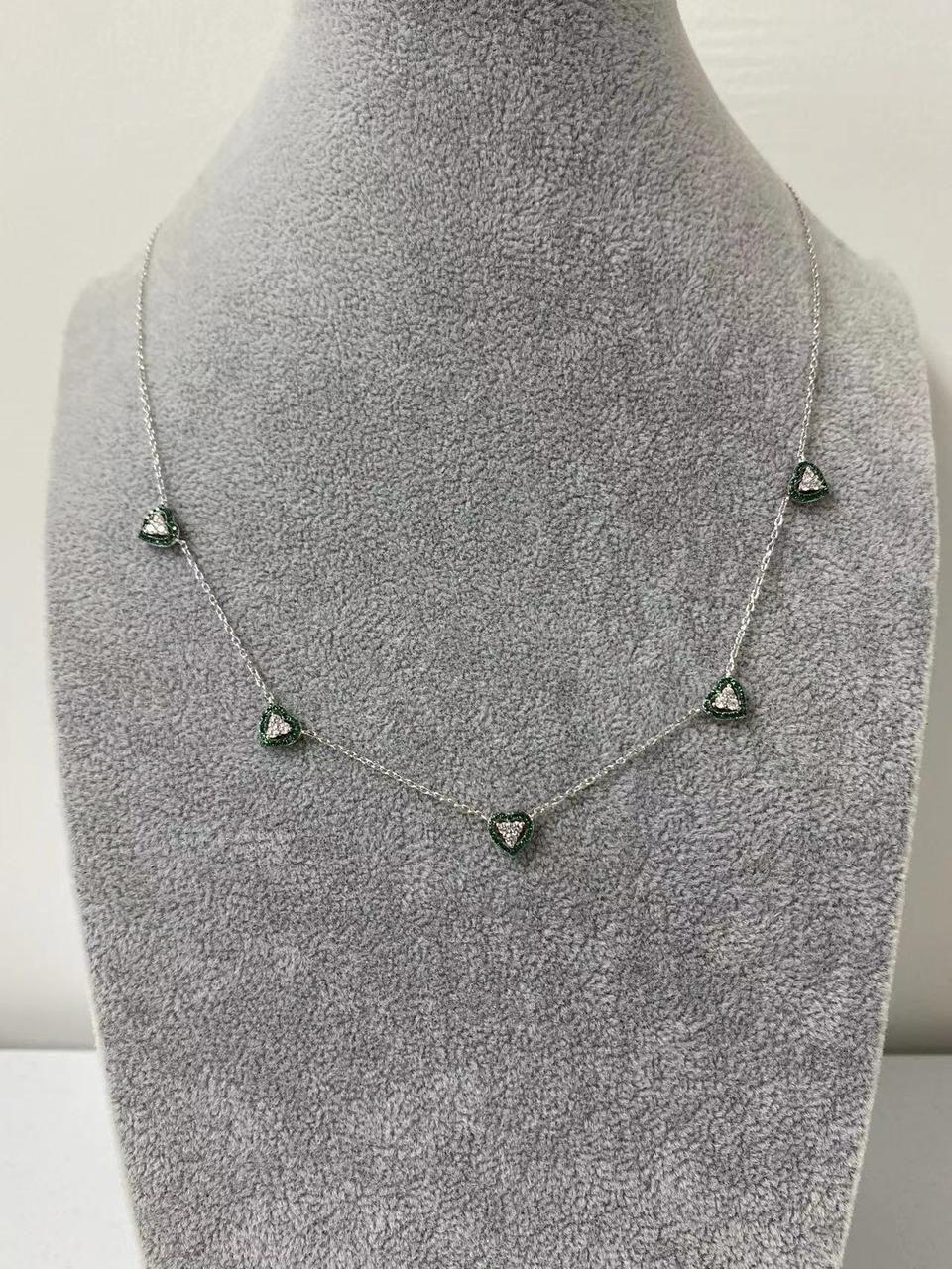 Dainty Triangle Crystal Station Necklace