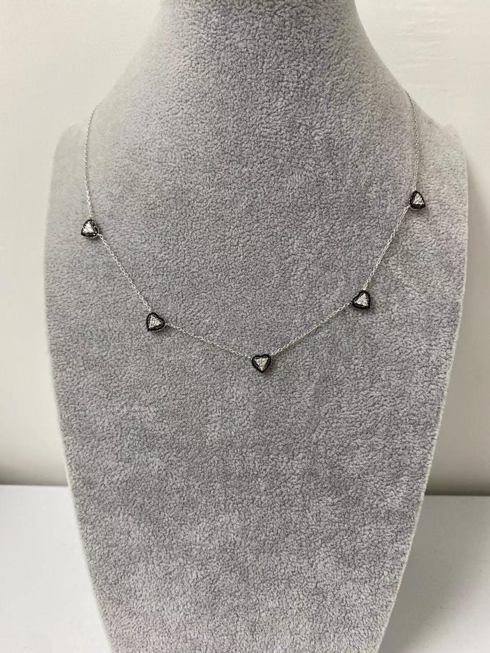 Dainty Triangle Crystal Station Necklace