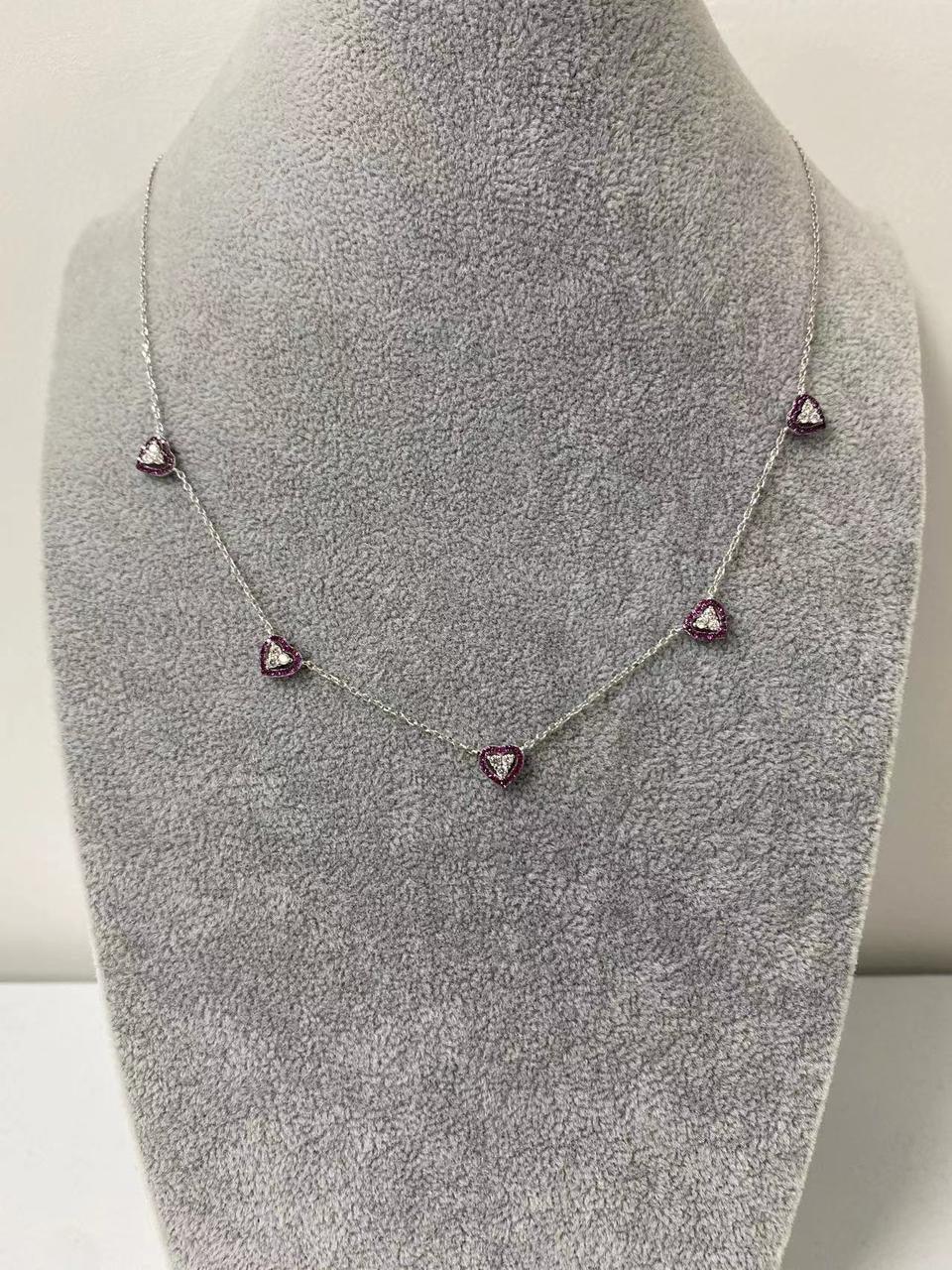 Dainty Triangle Crystal Station Necklace